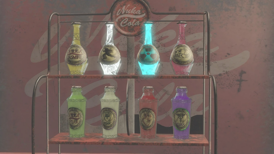 Vintage Nuka Bottles on Display